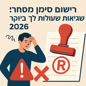 Illustrative image for a support article about 'רישום סימן מסחרי: 5 שגיאות שעולות לך ביוקר ב-2026' in the general field.